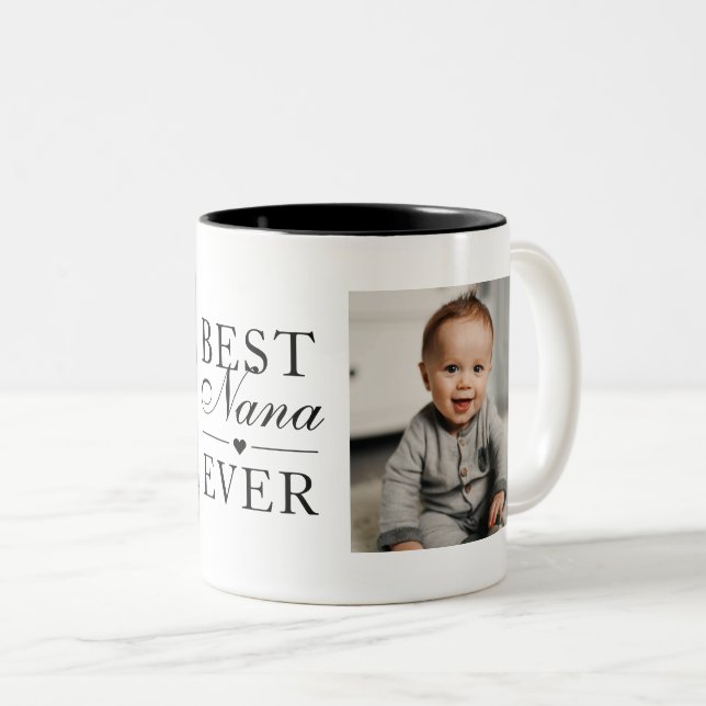 Tasse 2 Couleurs Meilleur Nana jamais Noir Anniversaire Personnalis (Devant droit)