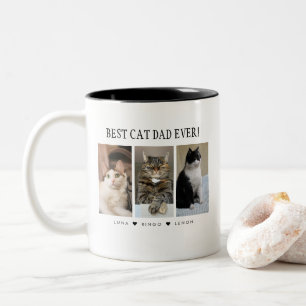 Tasse 2 Couleurs Meilleur papa chat jamais personnalisable avec tro