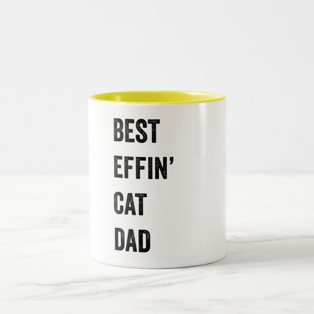 Tasse 2 Couleurs Meilleur papa de chat (Centre)
