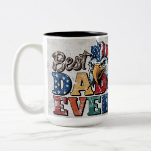 Tasse 2 Couleurs Meilleur Papa Ever Design Aigle Chauve