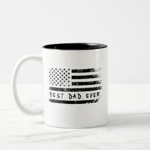 Tasse 2 Couleurs Meilleur papa jamais American Flag Fête des pères 
