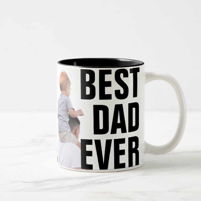 Tasse 2 Couleurs Meilleur papa jamais personnalisé Musique photo (Droit)