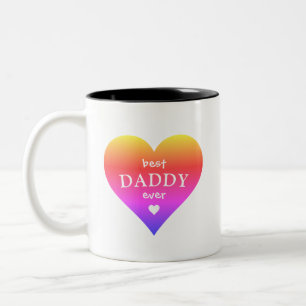 Tasse 2 Couleurs Meilleur papa jamais Rainbow Heart