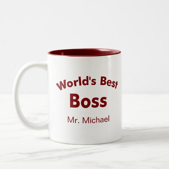 Tasse 2 Couleurs Meilleur patron du monde (Gauche)
