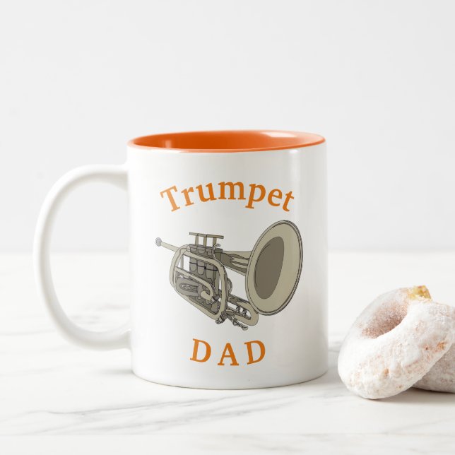 Tasse 2 Couleurs Meilleur "PÈRE À Trompette" Jamais ! Café du père (Avec donut)