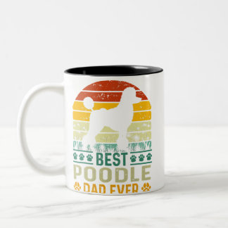 Tasse 2 Couleurs meilleur poodle papa n'a jamais peur jour