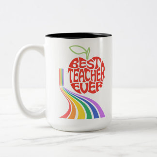 Tasse 2 Couleurs Meilleur Professeur Jamais Apple Typographie
