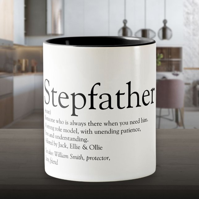 Tasse 2 Couleurs Meilleur Stepfather jamais connu du monde, Stepdad (World's Best Ever Stepfather, Stepdad Definition Two-Tone Coffee Mug)