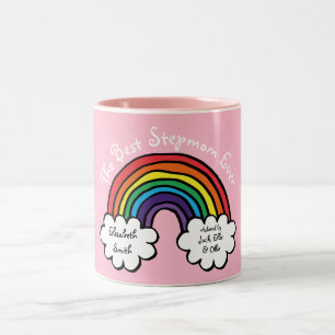 Tasse 2 Couleurs Meilleur Stepmere, Stepmère Jamais Rainbow Pink