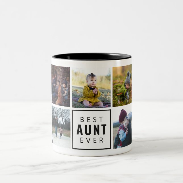 Tasse 2 Couleurs Meilleur Tante Jamais Photo Musique Personnalisée (Centre)