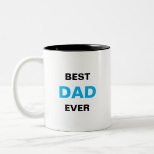 Tasse 2 Couleurs Meilleure calligraphie papa en bleu turquoise et n