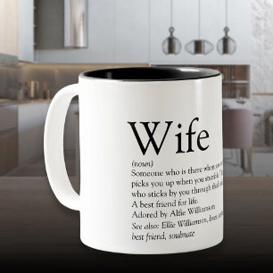 Tasse 2 Couleurs Meilleure Femme du Monde Définition Noir et Blanc