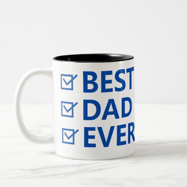 Tasse 2 Couleurs Meilleure Fête des pères papa jamais (Gauche)