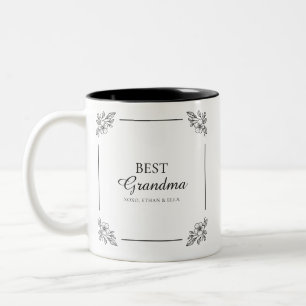 Tasse 2 Couleurs Meilleure grand-mère   Dainty Floral Keepsaké mode