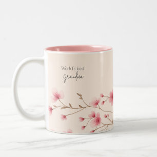 Tasse 2 Couleurs Meilleure grand-mère du monde - Pastel Floral Pers