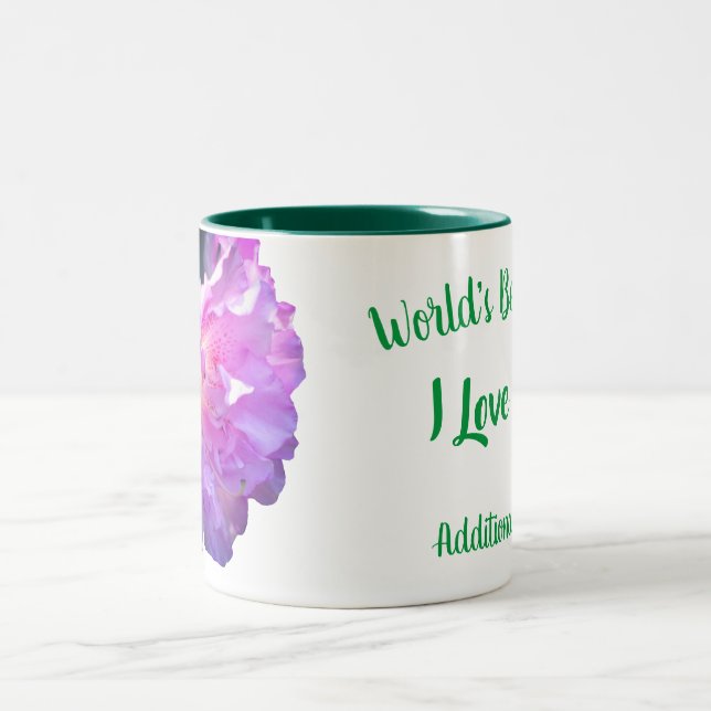 Tasse 2 Couleurs Meilleure maman Azalea Fleur personnalisée au mond (Centre)