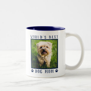Tasse 2 Couleurs Meilleure Maman de Chien au Monde Empreintes de Pa