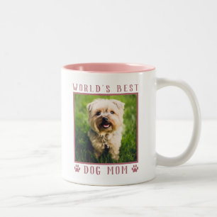 Tasse 2 Couleurs Meilleure Maman de Chien au Monde Empreintes de Pa