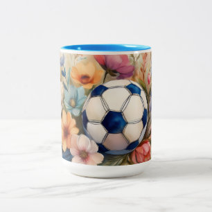 Tasse 2 Couleurs Meilleure Maman de Foot de Tous les Temps Design F