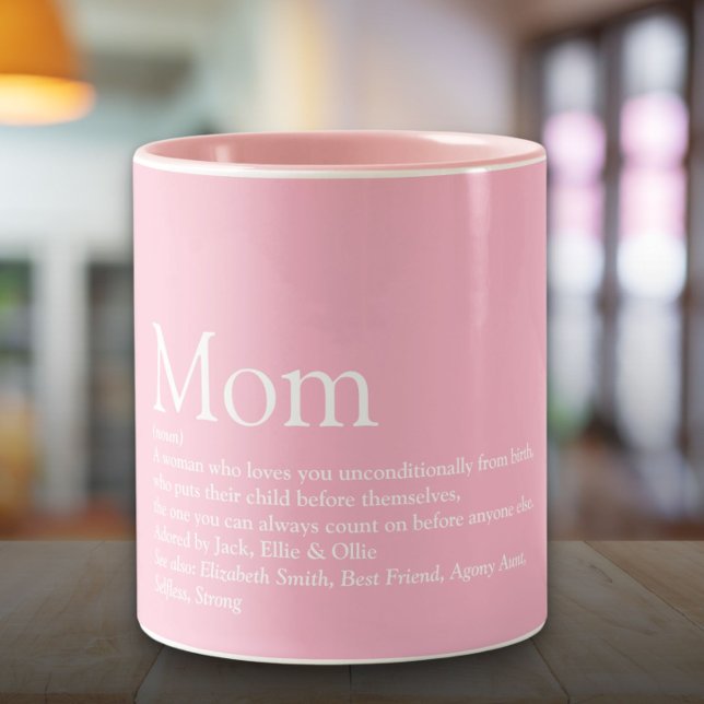 Tasse 2 Couleurs Meilleure maman définition du monde Citation amusa (World's Best Mom Definition Quote Fun Pink Two-Tone Coffee Mug)