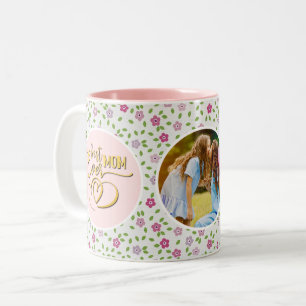 Tasse 2 Couleurs Meilleure Maman Jamais Fleur Photo Fête des Mères
