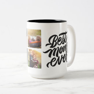Tasse 2 Couleurs Meilleure Maman Jamais Personnalisée 6 Photo Colla