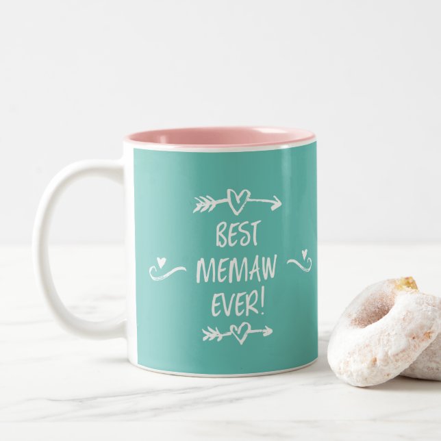 Tasse 2 Couleurs Meilleure Memaw de tous les temps (Avec donut)