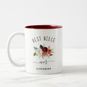 Tasse 2 Couleurs Meilleure nièce Flore tendance du Boho de Bourgo