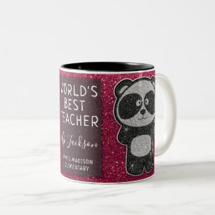 Tasse 2 Couleurs Meilleure Parties scintillant Panda Noir et Blanc 