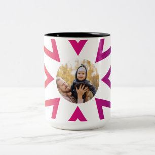 Tasse 2 Couleurs Meilleure Photo de Papa Néon Dégradé Radial Fleur