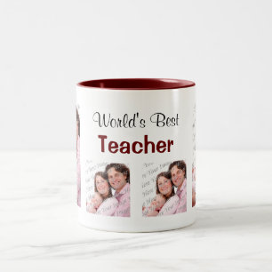 Tasse 2 Couleurs Meilleure photo du meilleur enseignant du monde PI