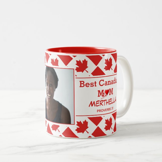 Tasse 2 Couleurs MEILLEURE Photo MUM CANADIENNE (Devant droit)