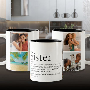 Tasse 2 Couleurs Meilleure sœur Définition 4 Collage photo