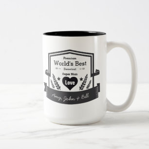 Tasse 2 Couleurs Meilleure Super Maman du monde Personnalisez Aimer