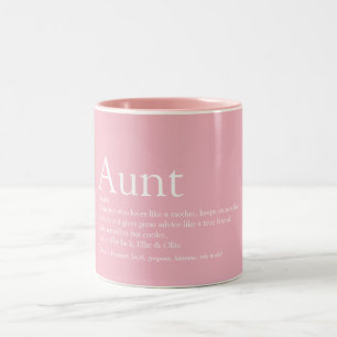 Tasse 2 Couleurs Meilleure Tante Définition Citation Rose Amusante