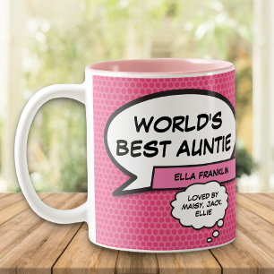 Tasse 2 Couleurs Meilleure Tante du Monde Tante Amusante Cool Bande