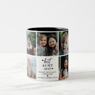 Tasse 2 Couleurs Meilleure tante Ever 7 photos Collage Message pers