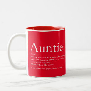 Tasse 2 Couleurs Meilleure Tante Incroyable Rouge Moderne Définitio