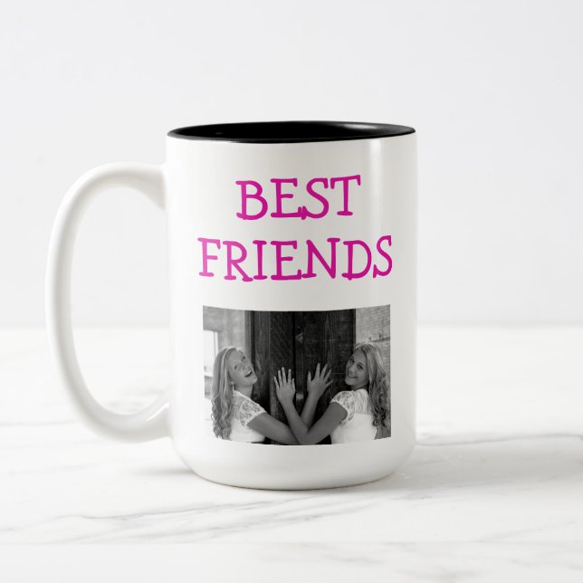 Tasse 2 Couleurs Meilleurs Amis Besties BFF Photo (Gauche)