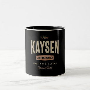 Tasse 2 Couleurs Membre à vie Team Kaysen Nom personnalisé