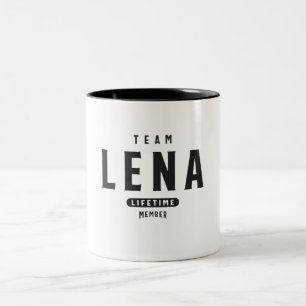 Tasse 2 Couleurs Membre de l'équipe Lena à vie Nom personnalisé