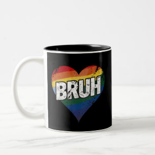 Tasse 2 Couleurs Mème drôle de Bruh salutation de frère fier de la 
