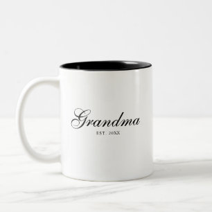 Tasse 2 Couleurs Mémé élégante script établi