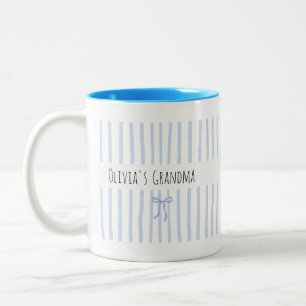 Tasse 2 Couleurs Mémé personnalisée Nom personnalisé du petit-enfan