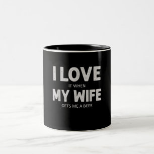 Tasse 2 Couleurs Mens Je L'Aime Quand Ma Femme Me Donne Une Bière D