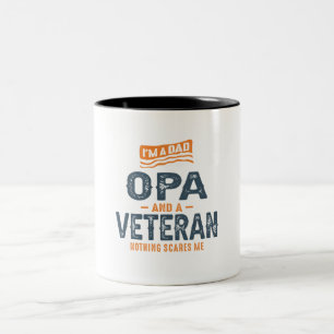 Tasse 2 Couleurs Mens Je suis papa Opa et vétéran drôle