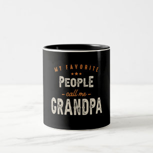 Tasse 2 Couleurs Mens Mes Gens Favoris M'Appelent Grand-Père Drôle 
