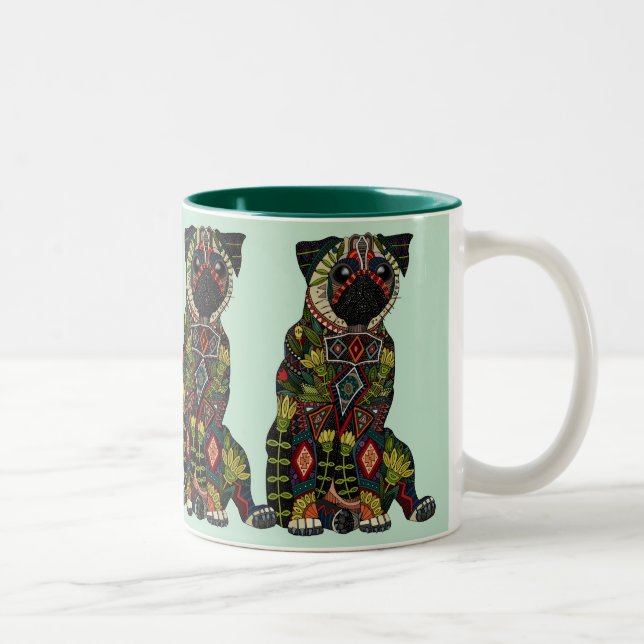 Tasse 2 Couleurs menthe d'amour carlin (Droit)