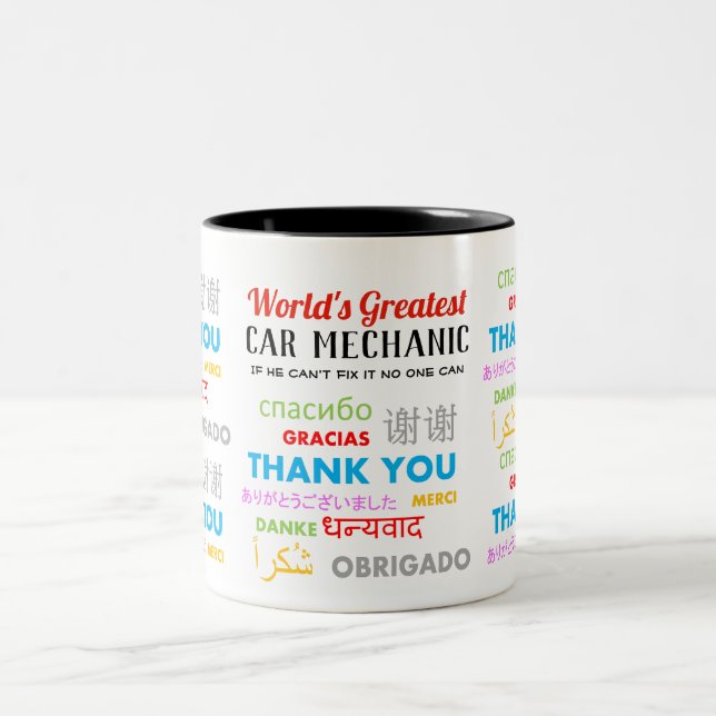 Tasse 2 Couleurs Merci CAR MECHANIC - les plus grands remerciements (Centre)