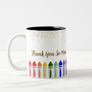 Tasse 2 Couleurs Merci Crayon Star Design pour enseignant